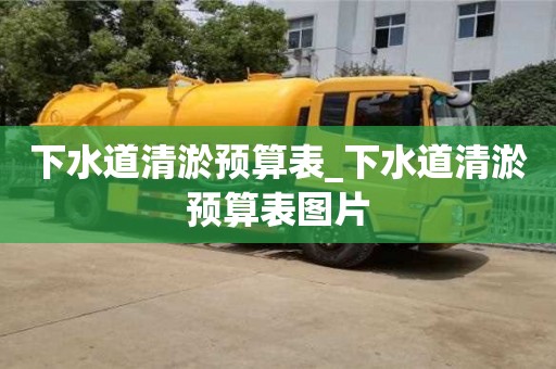 下水道清淤预算表_下水道清淤预算表图片