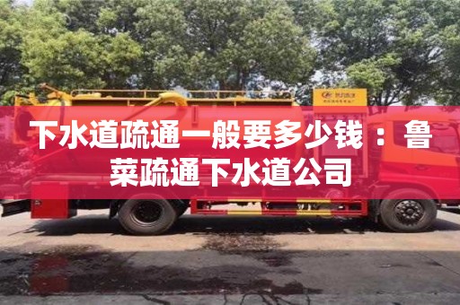 深圳下水道疏通一般要多少钱 ：鲁菜疏通下水道公司