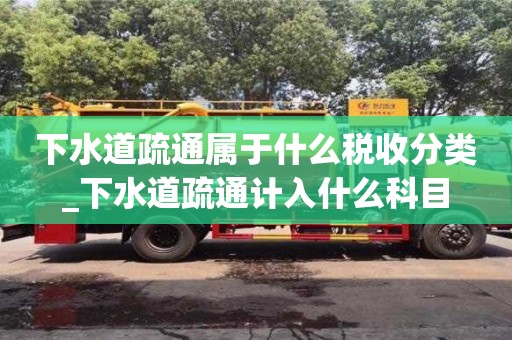北京下水道疏通属于什么税收分类_下水道疏通计入什么科目