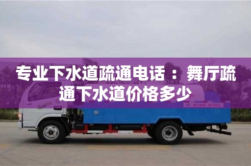 北京专业下水道疏通电话 ：舞厅疏通下水道价格多少