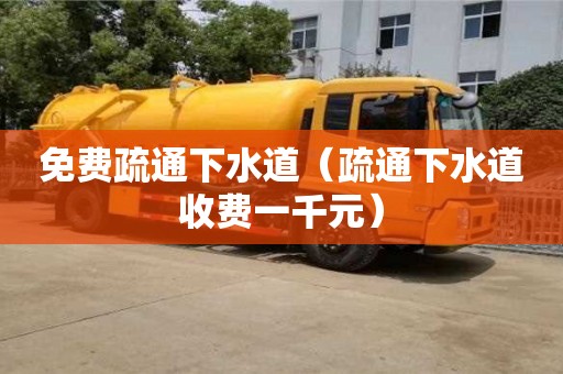免费疏通下水道（疏通下水道收费一千元）