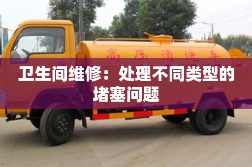 卫生间维修:处理不同类型的堵塞问题 卫生间维修:处理不同类型的堵塞问题