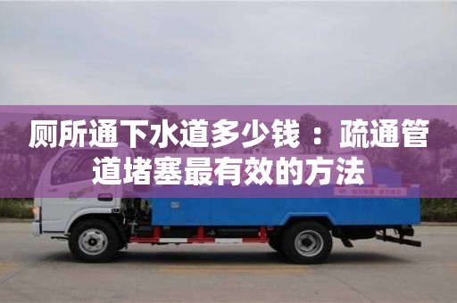 厕所通下水道多少钱 ：疏通管道堵塞最有效的方法