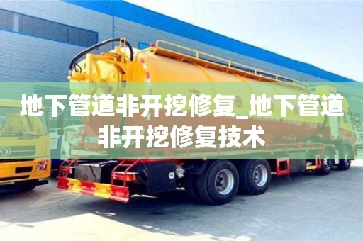 地下管道非开挖修复_地下管道非开挖修复技术