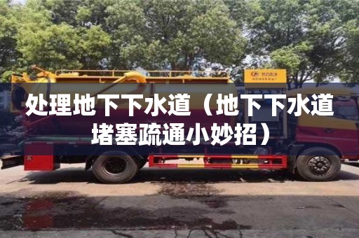 处理地下下水道（地下下水道堵塞疏通小妙招）