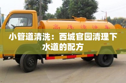 小管道清洗：西城官园清理下水道的配方