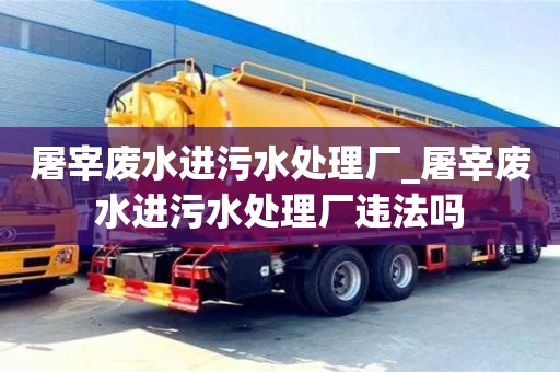 屠宰废水进污水处理厂_屠宰废水进污水处理厂违法吗