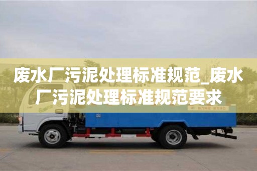废水厂污泥处理标准规范_废水厂污泥处理标准规范要求