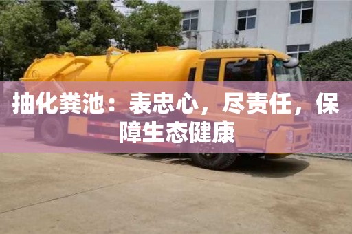 郑州抽化粪池：表忠心，尽责任，保障生态健康