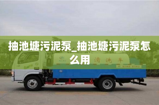 北京抽池塘污泥泵_抽池塘污泥泵怎么用