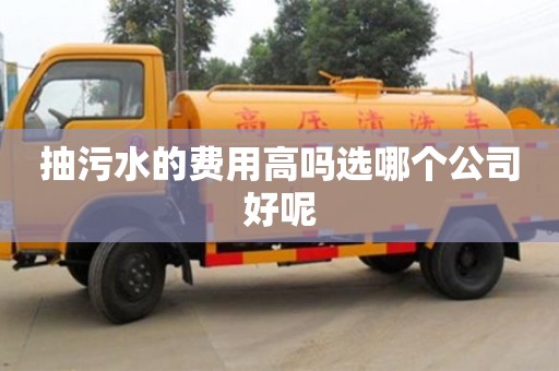 抽污水的费用高吗选哪个公司好呢