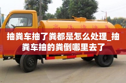 抽粪车抽了粪都是怎么处理_抽粪车抽的粪倒哪里去了