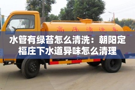 唐山水管有绿苔怎么清洗：朝阳定福庄下水道异味怎么清理