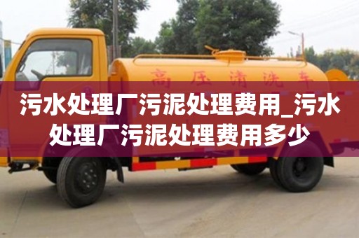 绍兴污水处理厂污泥处理费用_污水处理厂污泥处理费用多少