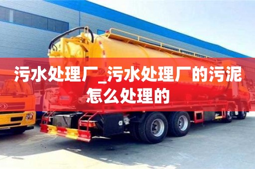 上海污水处理厂_污水处理厂的污泥怎么处理的