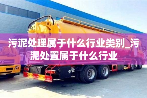 污泥处理属于什么行业类别_污泥处置属于什么行业