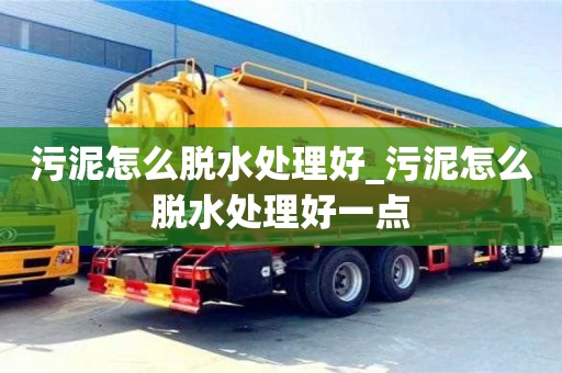 污泥怎么脱水处理好_污泥怎么脱水处理好一点