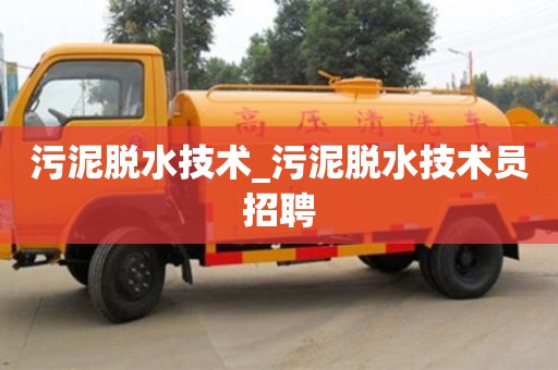 上海污泥脱水技术_污泥脱水技术员招聘