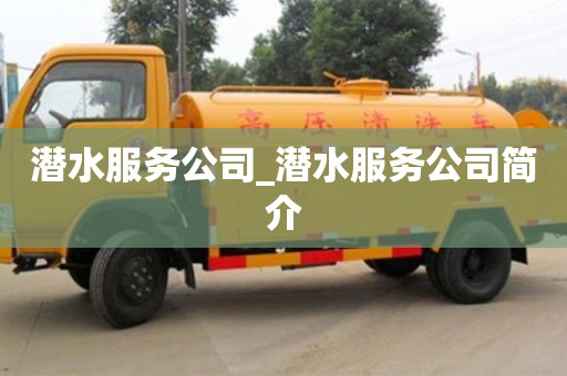 上海潜水服务公司_潜水服务公司简介