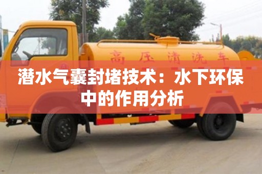 郑州潜水气囊封堵技术：水下环保中的作用分析