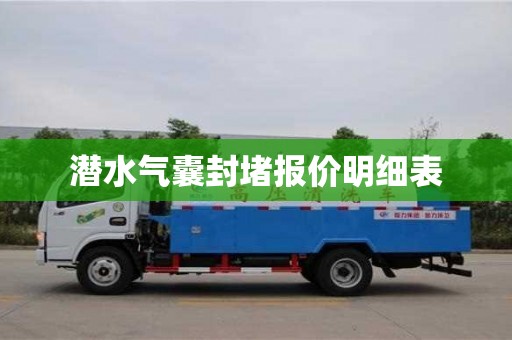 北京潜水气囊封堵报价明细表