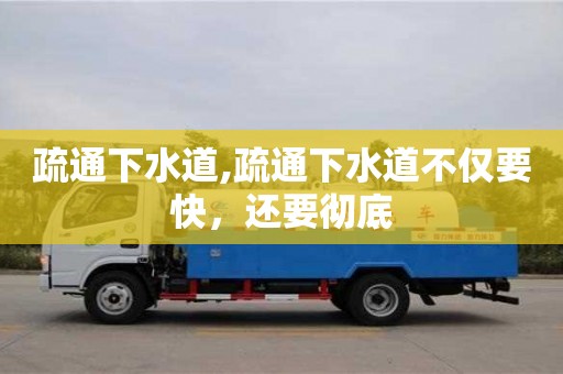疏通下水道,疏通下水道不仅要快，还要彻底