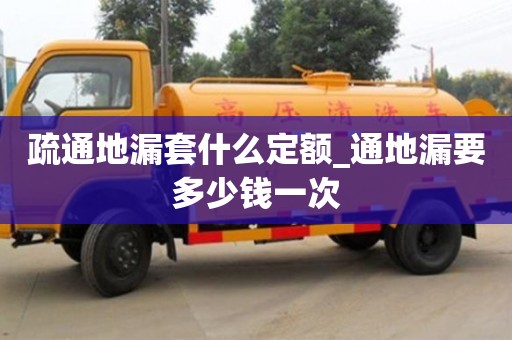疏通地漏套什么定额_通地漏要多少钱一次