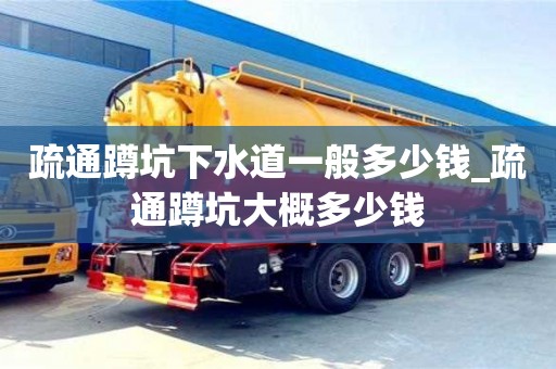 北京疏通蹲坑下水道一般多少钱_疏通蹲坑大概多少钱