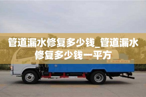 昆明管道漏水修复多少钱_管道漏水修复多少钱一平方
