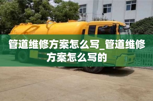 管道维修方案怎么写_管道维修方案怎么写的