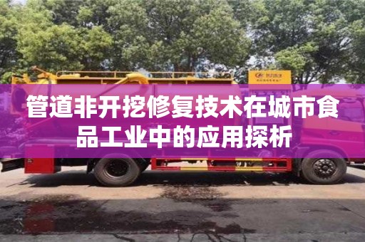 武汉管道非开挖修复技术在城市食品工业中的应用探析