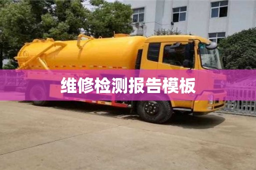 维修检测报告模板