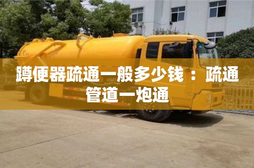 蹲便器疏通一般多少钱 ：疏通管道一炮通