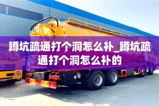 北京蹲坑疏通打个洞怎么补_蹲坑疏通打个洞怎么补的