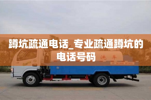蹲坑疏通电话_专业疏通蹲坑的电话号码