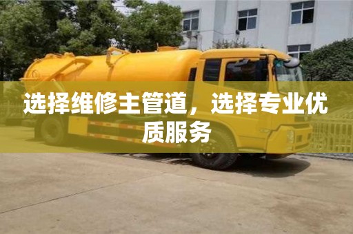 北京选择维修主管道，选择专业优质服务