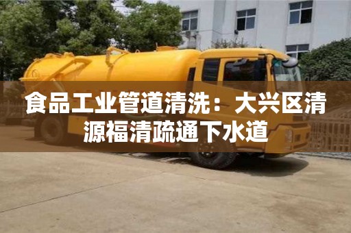 食品工业管道清洗：大兴区清源福清疏通下水道