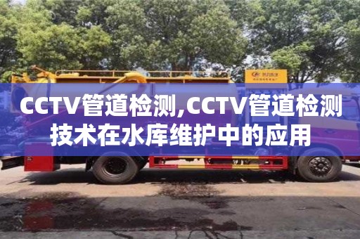 西安CCTV管道检测,CCTV管道检测技术在水库维护中的应用